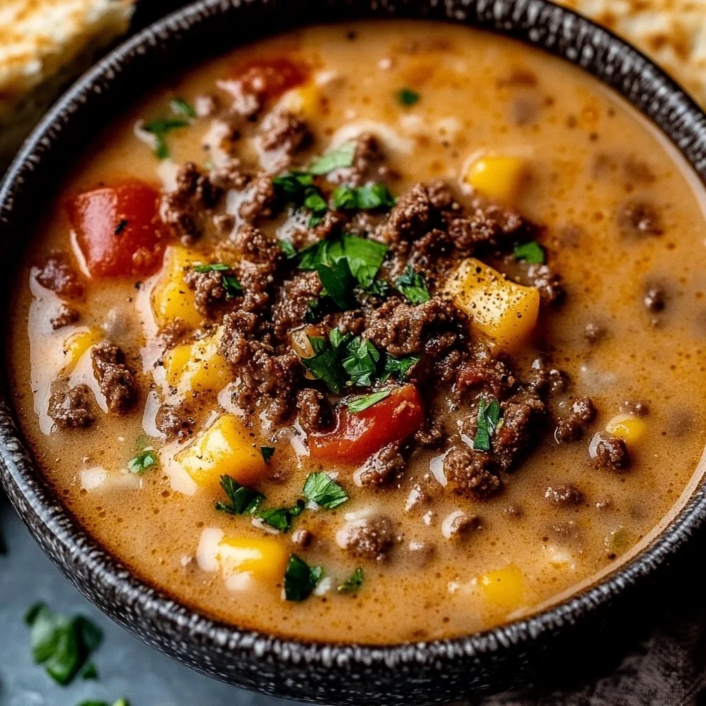 Crockpot Cheeseburger Soup