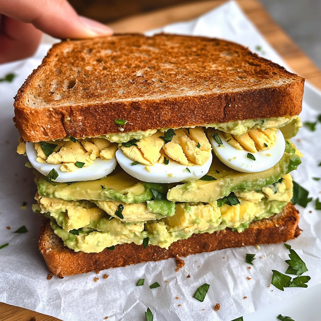 Budget-Friendly Avocado Egg Salad Sandwich Lunch