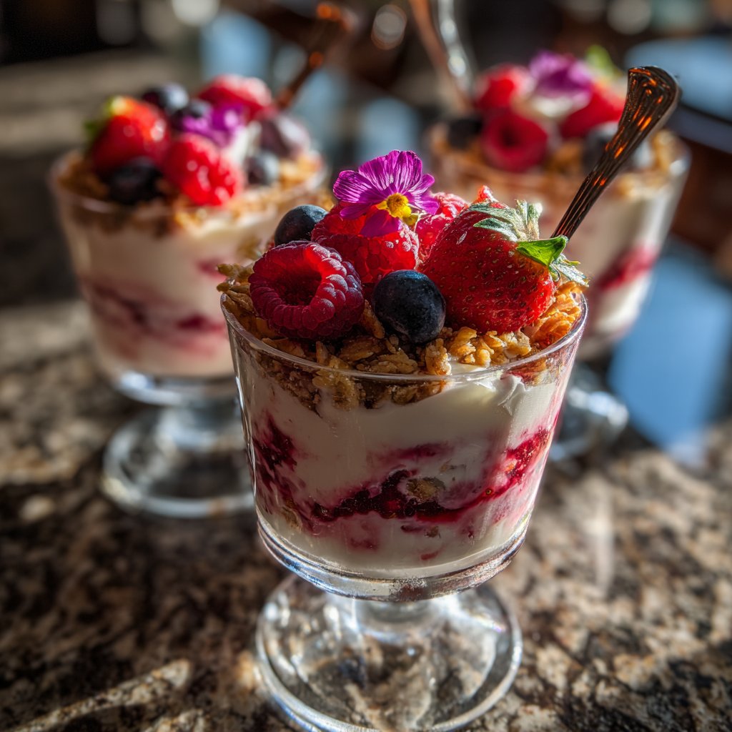 Valentines Breakfast Berry Yogurt Parfaits