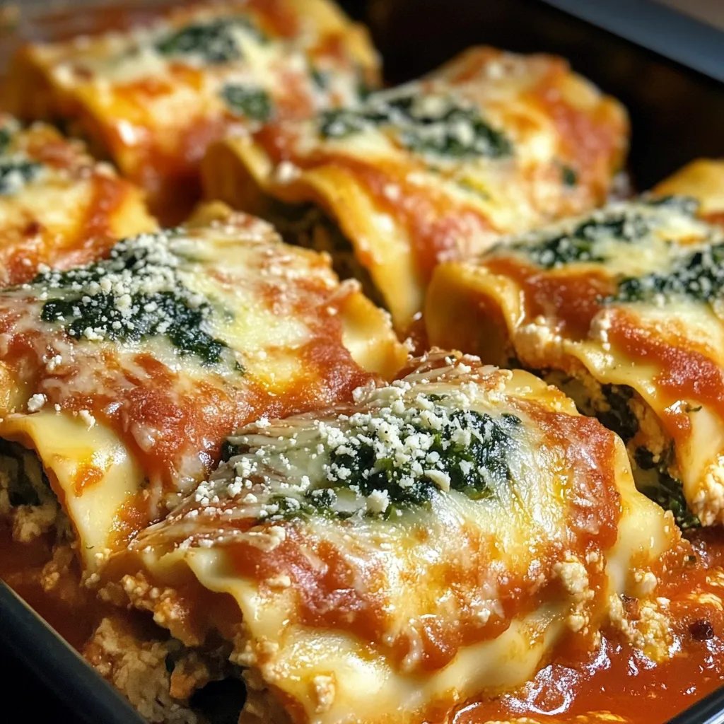 Easy Spinach Lasagna Roll-ups