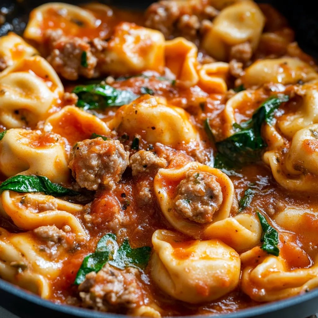 One Pan Tortellini with Sausage