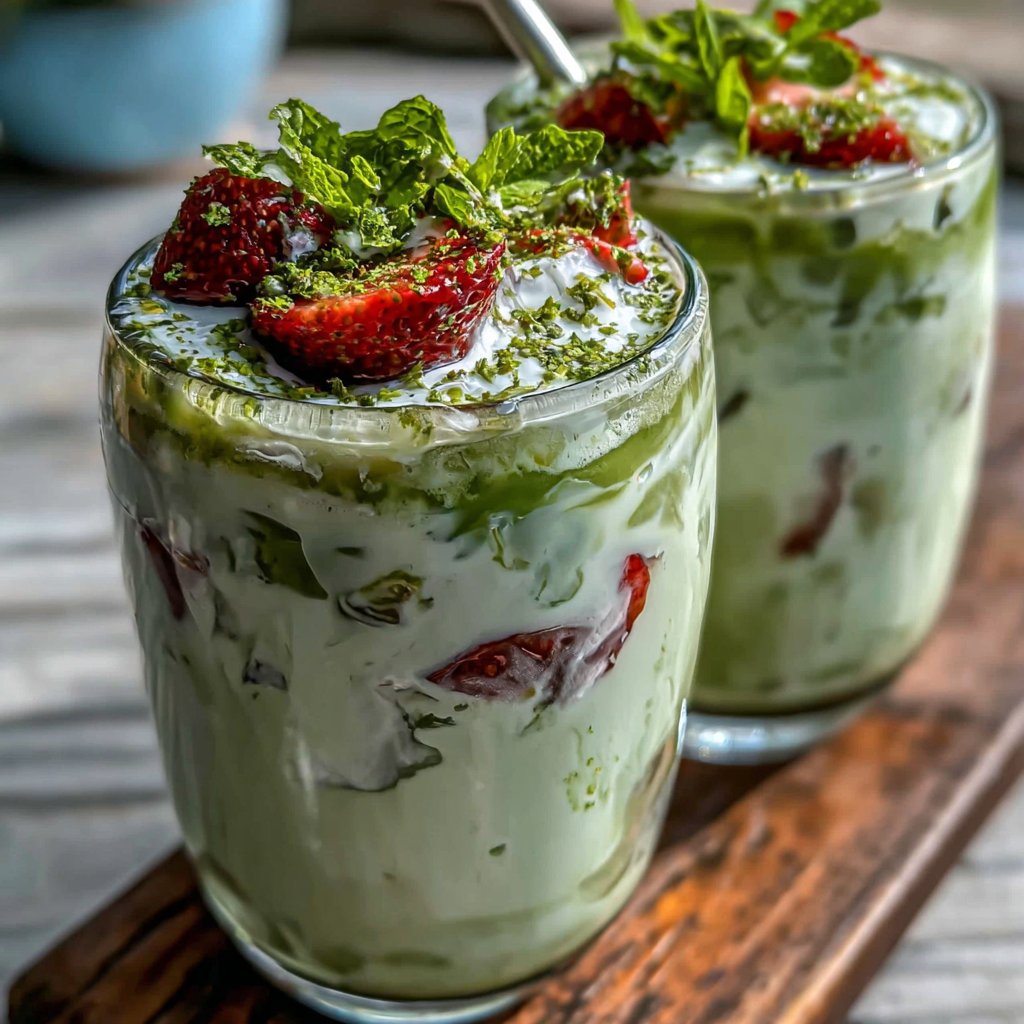 Strawberry Matcha Latte Iced Version
