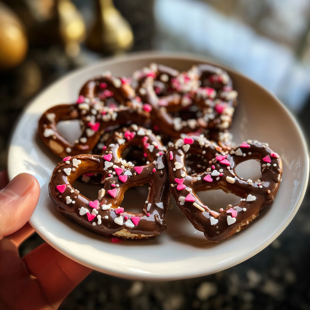 Valentines Snacks Chocolate Dipped Pretzels