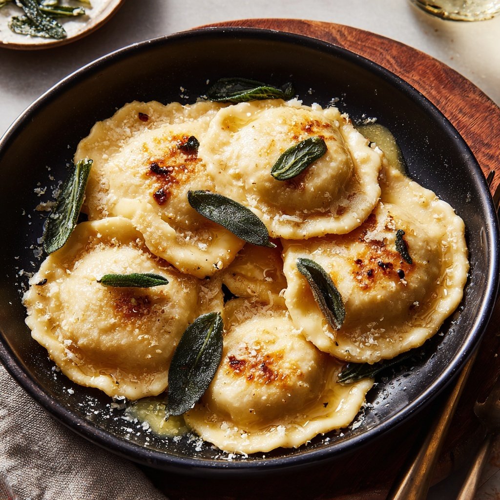 Lemon Ricotta Ravioli with Butter Sage