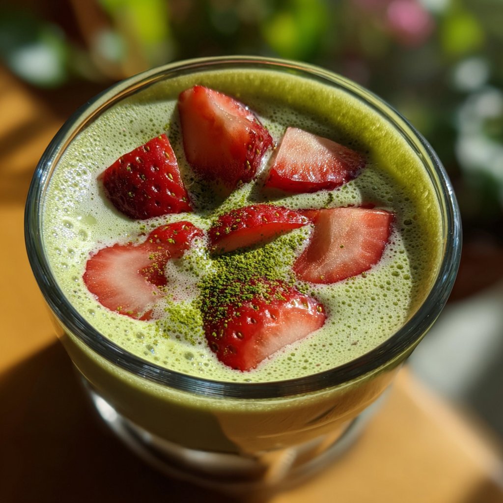 Strawberry Matcha Latte Iced