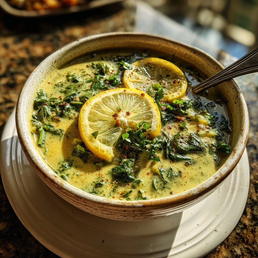 Creamy Lemon Spinach Soup