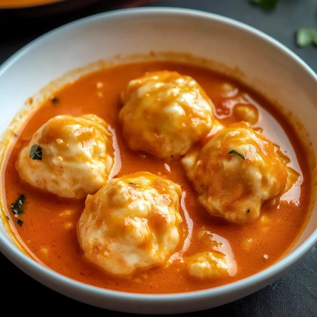 Tomato Soup with Cheese Dumplings