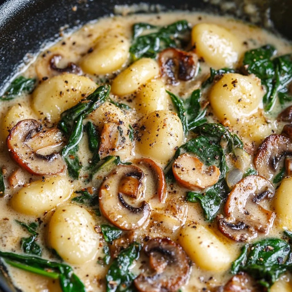 Creamy Spinach and Mushroom Gnocchi (20-Minute ONE-PAN)