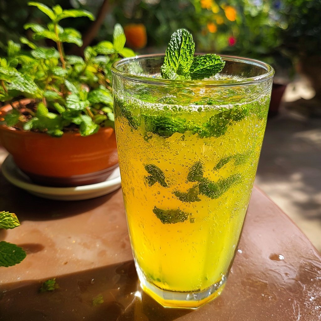 Fresh Mint Lemon Spring Drink