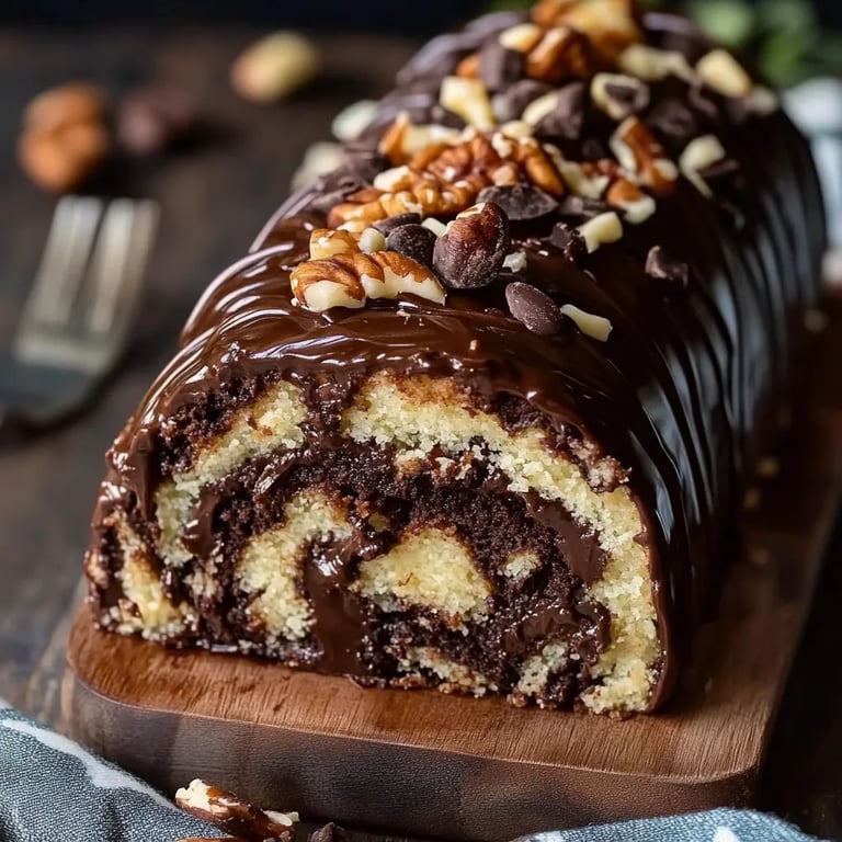 German Chocolate Roll Cake