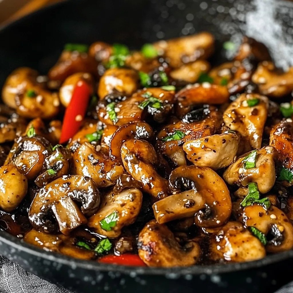 Black Pepper Chicken with Mushrooms
